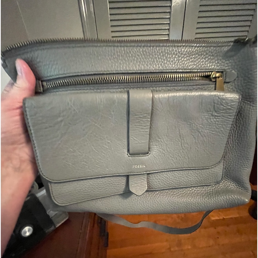 FOSSIL - Kinley Leather Crossbody Bag Gray